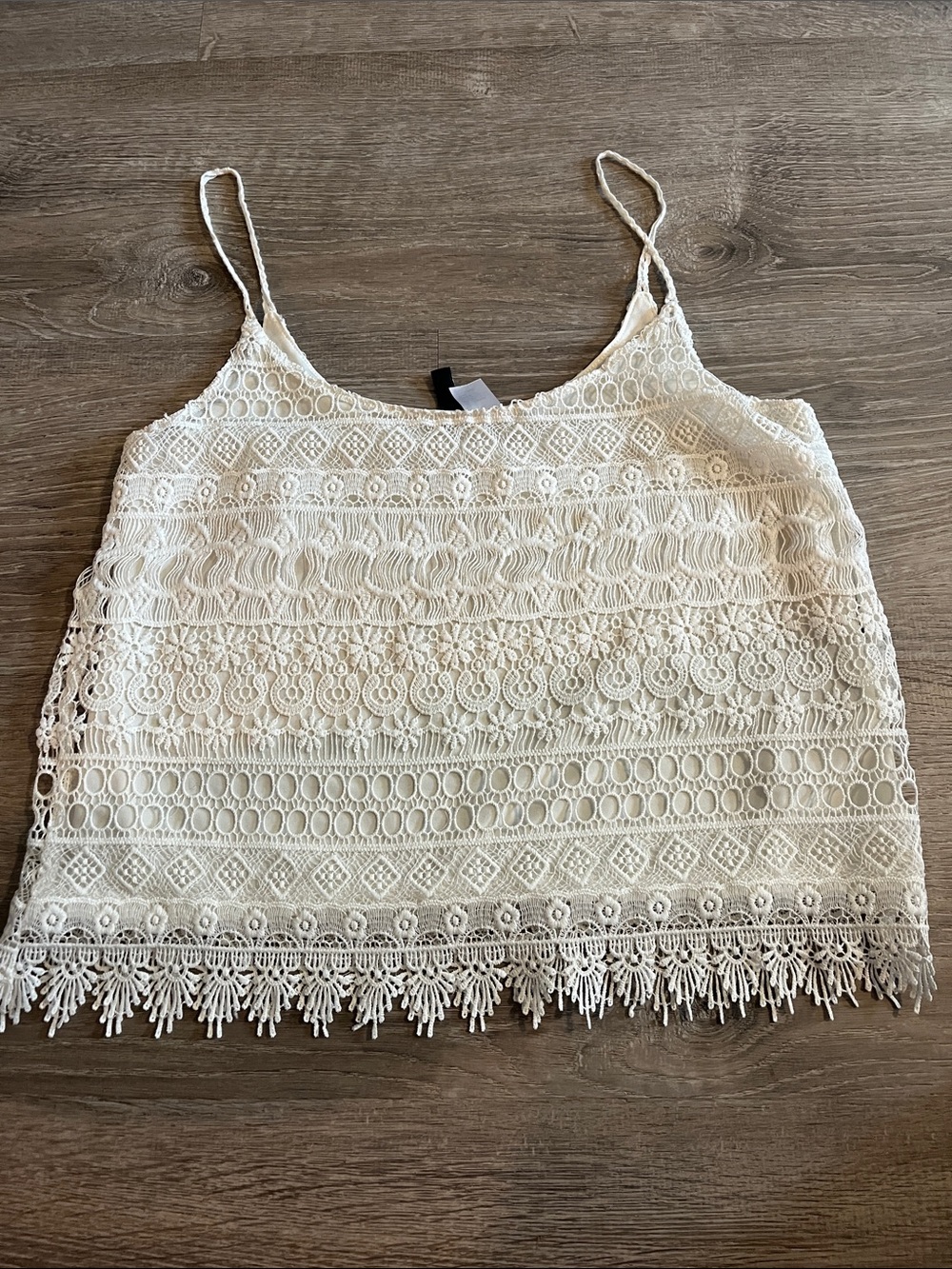 H&M Cream Lace Crochet Camisole